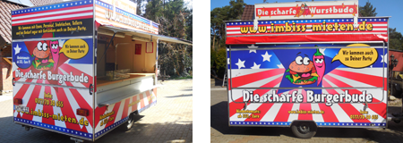 Die scharfe Burgerbude, NRW - unsere günstigen mobilen Burger-Imbisswagen sind das Highlight jeder Party
